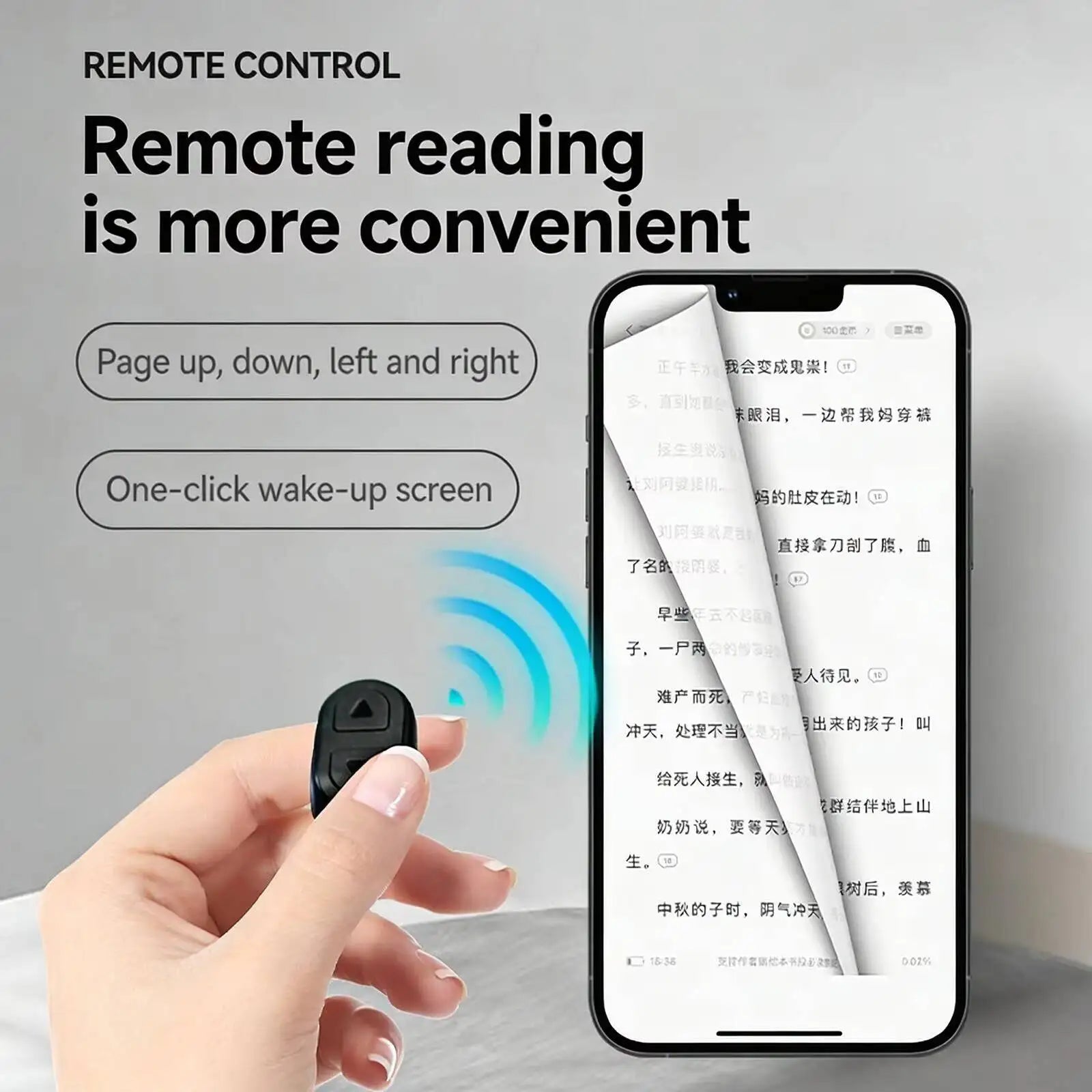 New Tiktok Scrolling Fingertip Air Mouse Ring Bluetooth Multi-Functional Kindle Page Turner Shutter Controller Phone/Ipad Holder