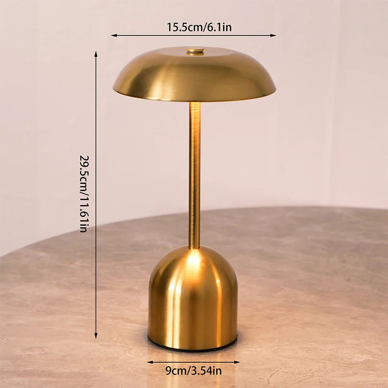 Minimalist Metal Decorative Lamp LED Night Light Ambient Lamp Rechargeable Touch-Control Table Lamp for Restaurants Bars Hotels