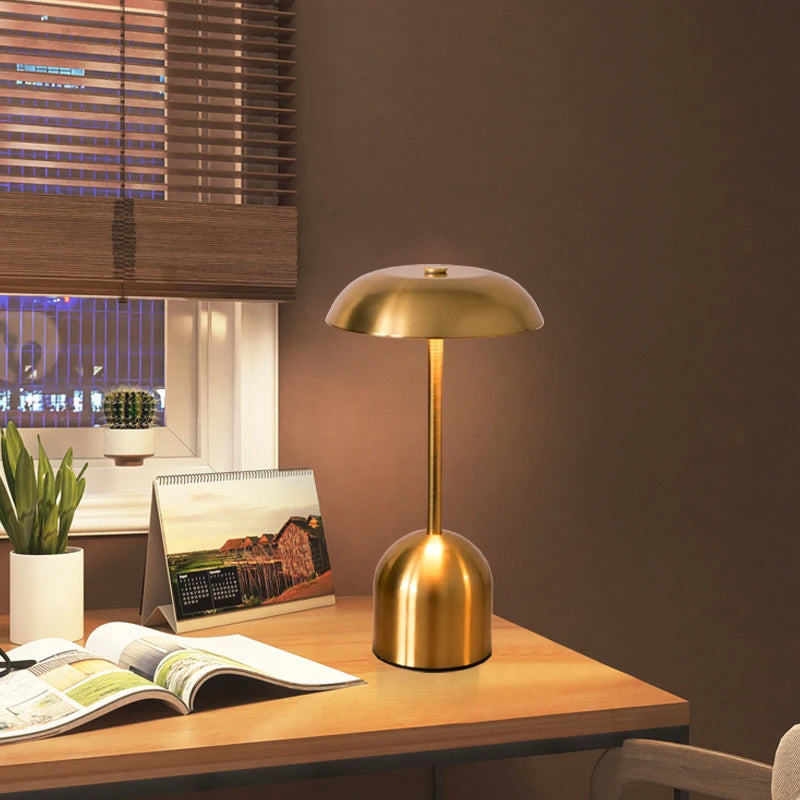 Minimalist Metal Decorative Lamp LED Night Light Ambient Lamp Rechargeable Touch-Control Table Lamp for Restaurants Bars Hotels