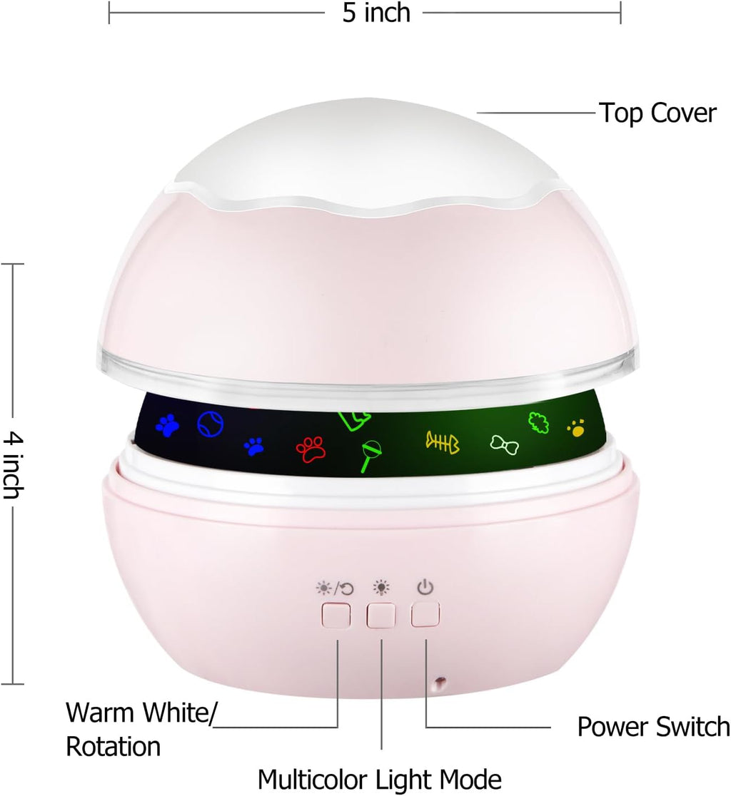 Cats Projector Night Light with 10H Auto-Off Timer (No Remote), 360° Rotation Nightlight, RGBW LED Color Mode, Usb/Battery Operated, Gift for Kids, Children & Cat Lovers