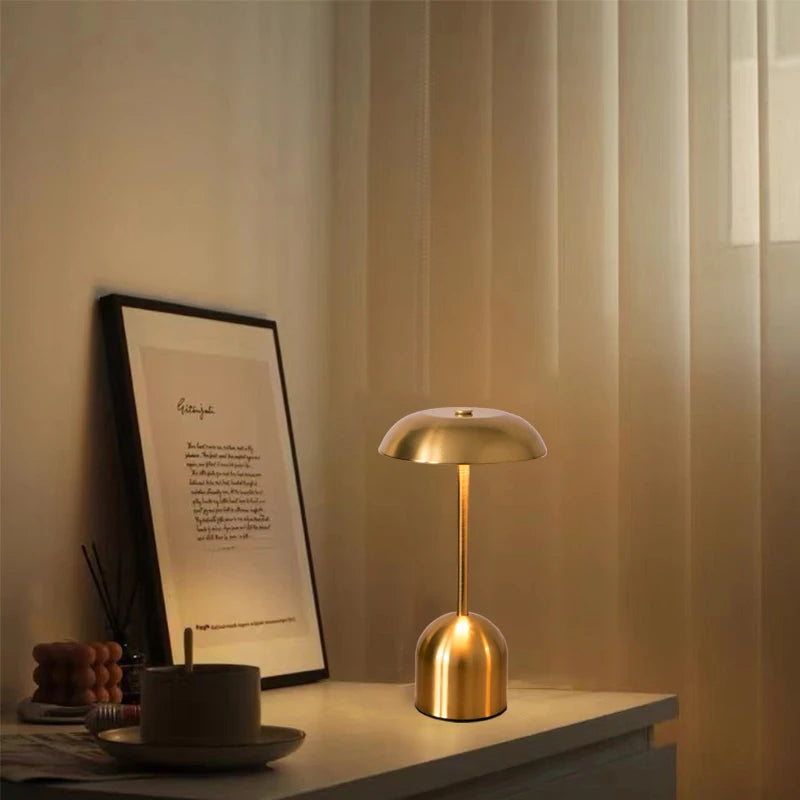 Minimalist Metal Decorative Lamp LED Night Light Ambient Lamp Rechargeable Touch-Control Table Lamp for Restaurants Bars Hotels